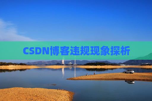 CSDN博客违规现象探析